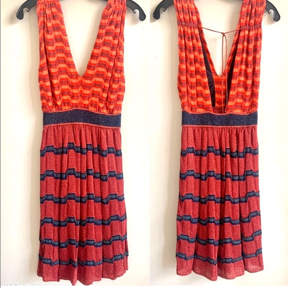 MISSONI Chevron Lurex Shimmer Zig Zag Knit Low-Back Dress - Picture 4 of 8